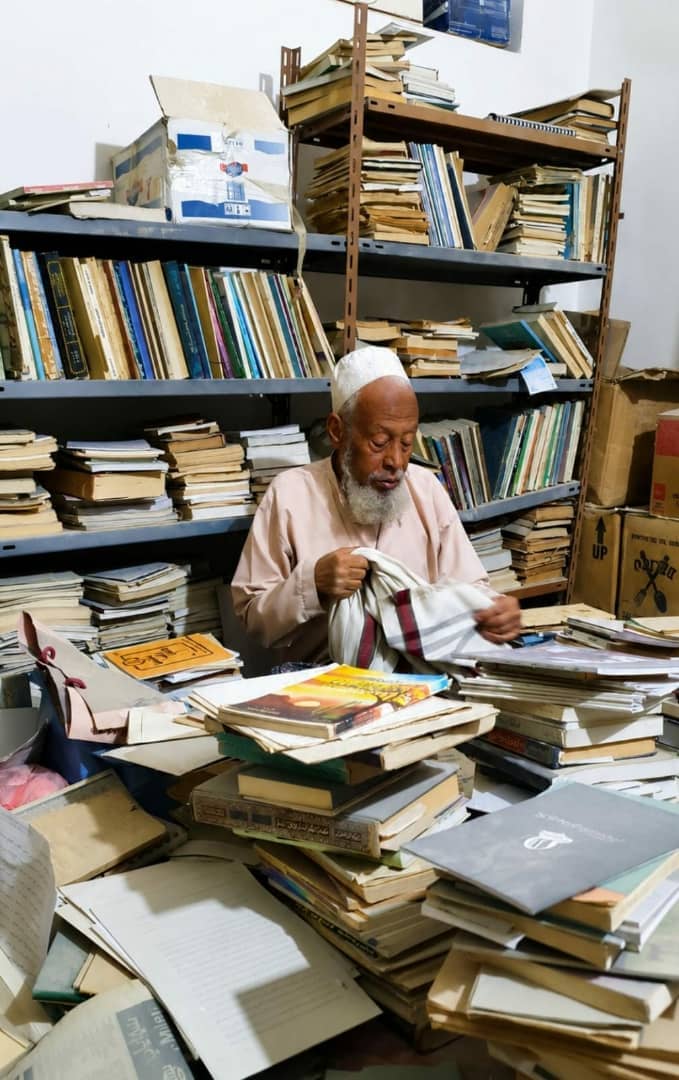 رحل الجسد وبقي العم شاهدا عليه، هذه مكتبته التي أفنى عمره بين رفوفها يعلم ويؤلف وينصح
